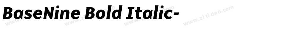 BaseNine Bold Italic字体转换
